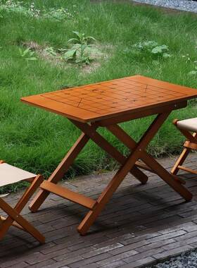 实木叠棋桌棋桌子OXD折叠桌棋桌实折盘木结构设计户外携带方象便