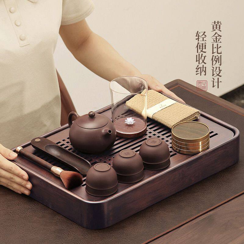 竹制排水蓄水茶盘家用小茶台