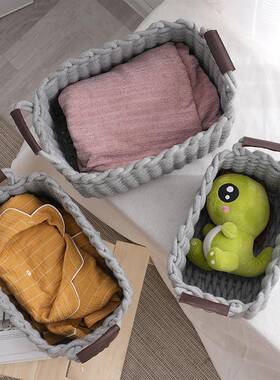 棉绳编约织收纳筐3件套简风居杂物收纳TOH三篮家用杂物家整理件套