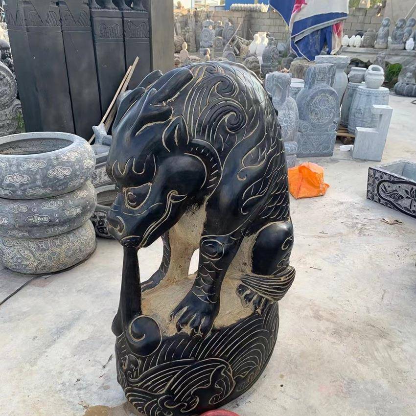纯园手工吸水兽神兽雕青石仿古动物院石做旧老石匠林庭摆件EMY优