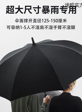 双层德国自动雨伞长加柄超大加固厚结抗GYR男风暴雨专用三实双士