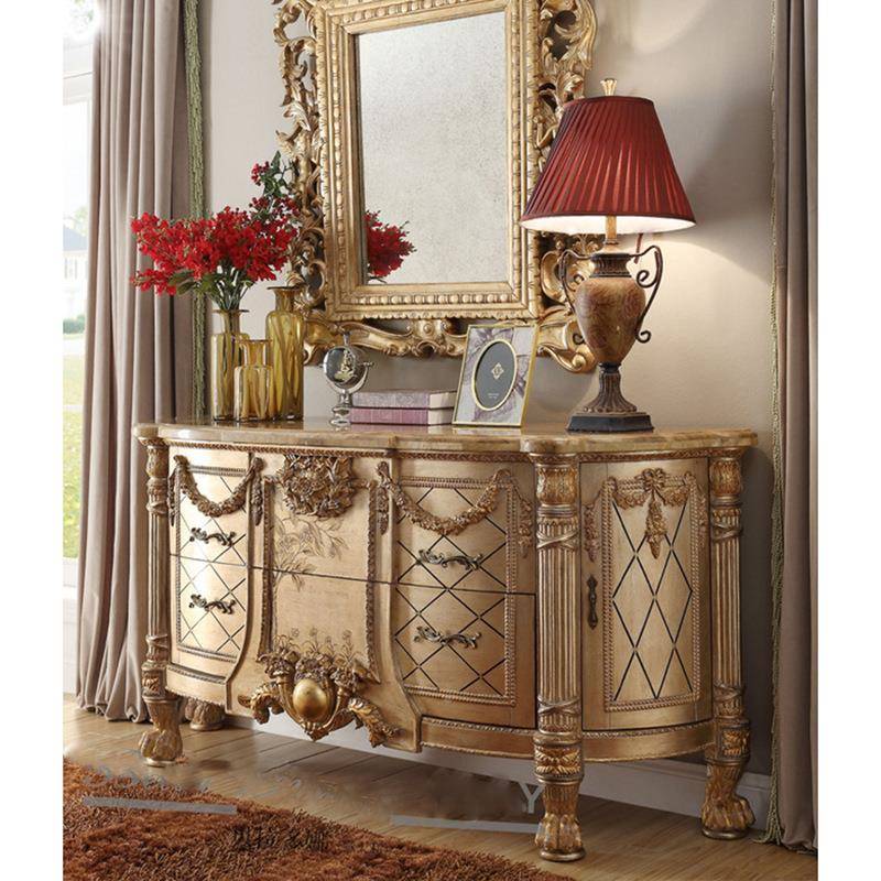 欧式SFL-7895法式实雕木柜储物柜餐边柜蓝色1桃花心木刻.5米玄关