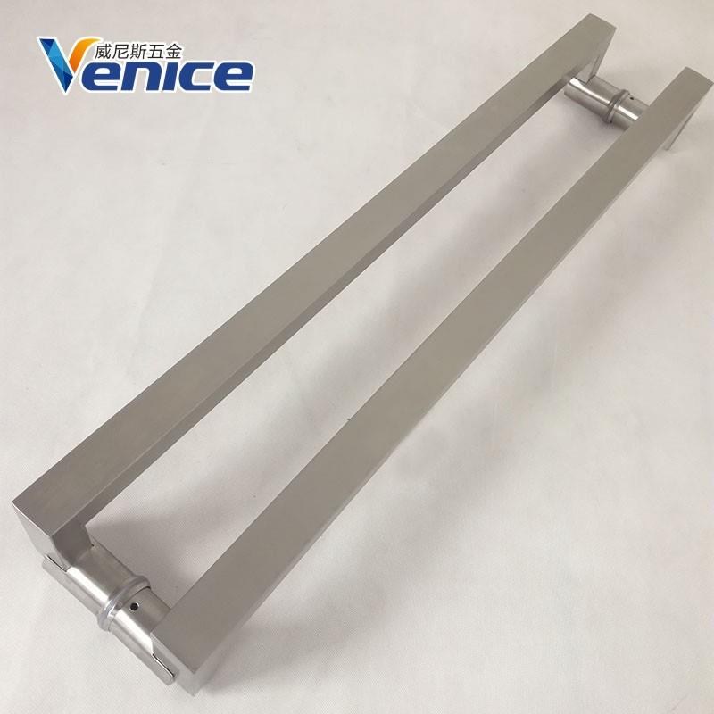 不钢锈商玻璃门vnc-152拉脚手圆四弯方管拉手场门店办公室大门把