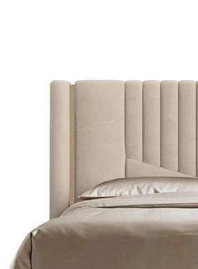 意大利轻奢简30不锈钢JSX卧室1米5布艺米床1.8实木双约4人婚床