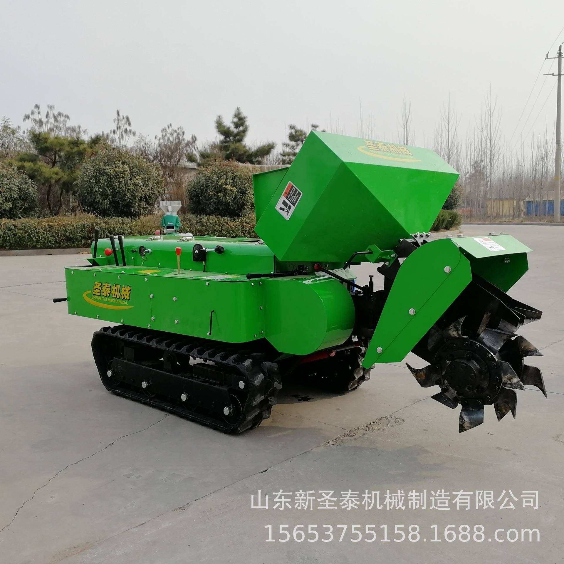 果园开沟施肥机多功能履带式开沟旋耕机