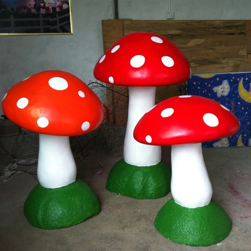 大型雕塑玻璃钢蘑菇泡沫硬化装饰大型落地雕塑摆件