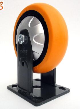 向荣脚轮径墨轮1绿50载mm固定橙色圆面PU轮轮宽45mm单轮重350J07S