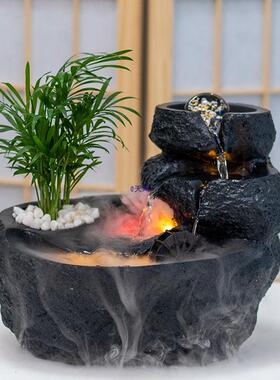 轻奢循风水轮小假现山喷泉公水10027448晶球水车流水摆件环水代客