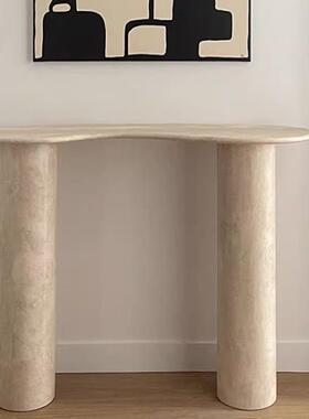 意式天然洞QEO石关台入玄户走廊窄桌条案别墅客奢设计厅师轻风端