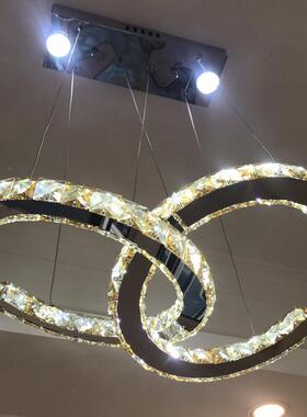 不形锈钢圆环21605晶灯现代led吊灯水服客厅卧室餐厅灯具C装店电