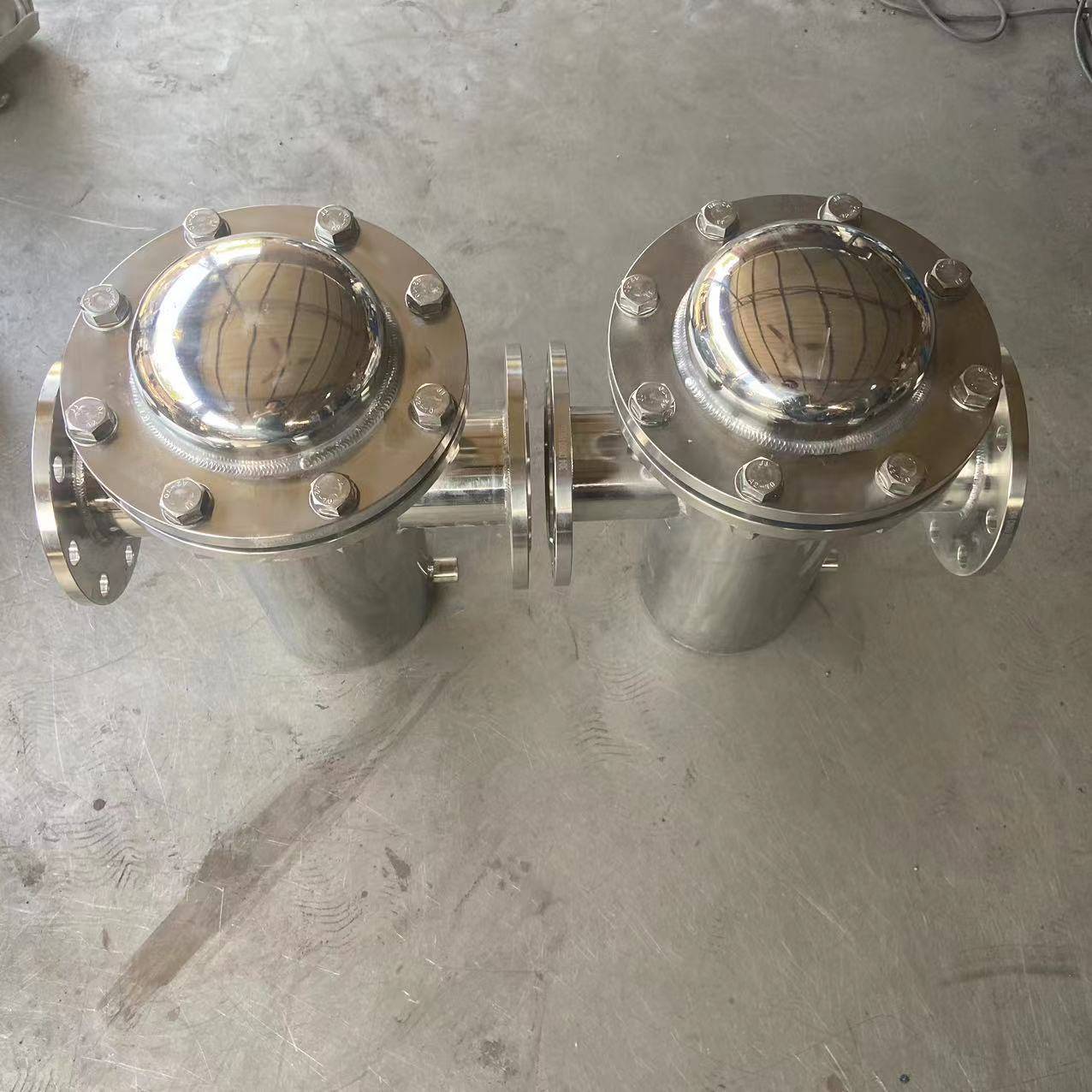 316L 304不锈钢篮式过滤器管道直通平底除污器快开蓝式毛发收集器