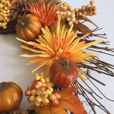 秋色花环万圣节节花秋WEC收丰装收节菊花南圈瓜感恩饰花环
