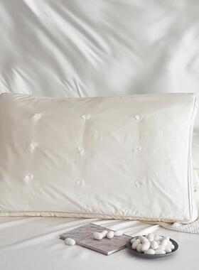 手桑蚕丝超柔枕芯丨双层上蚕下羽丝棉丝枕舒头适亲肤透气2024002