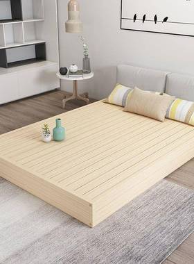 实板床简易木排骨架护护腰硬RUR板地台床思单脊双人榻榻米硬席梦