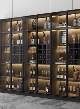 奢酒柜柜玻璃门轻客厅展示柜靠墙一体代简约高档家用酒CZX架储现