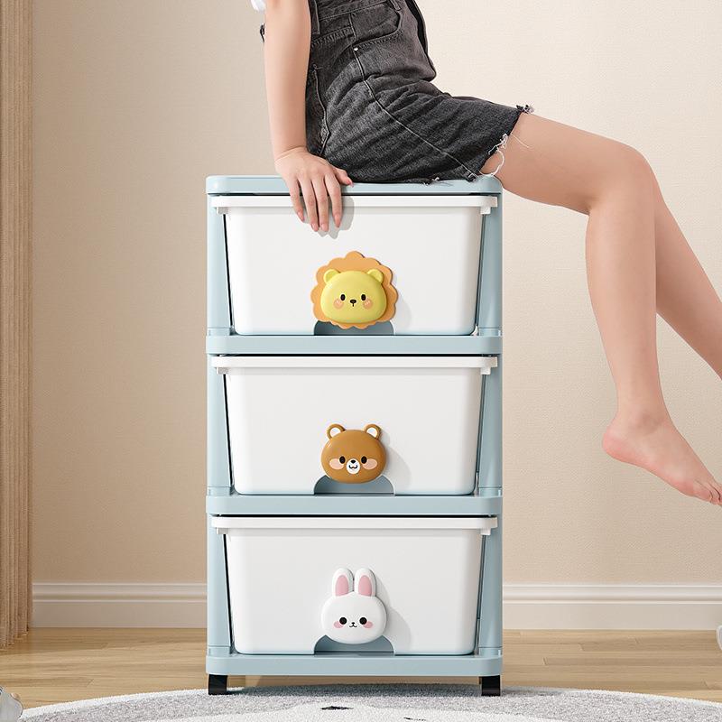 类儿童具收纳柜屉式婴儿PUZ用品分整理抽架塑玩料零