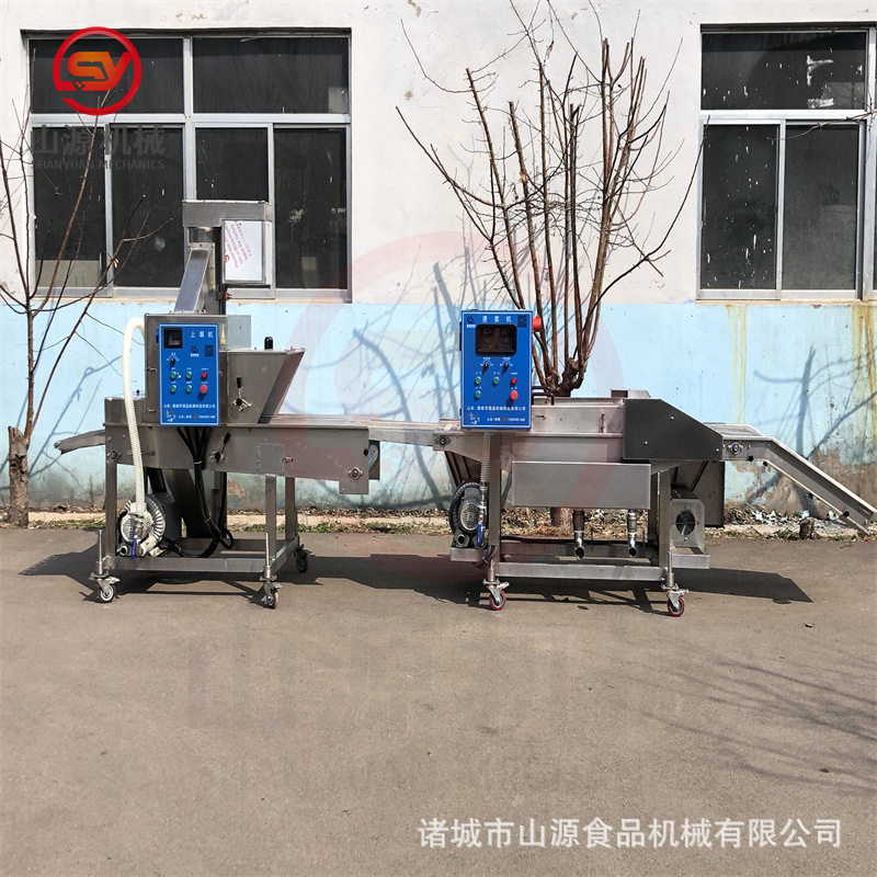 红豆派上糠机 水果派上浆裹面包糠机 山源榴莲派裹糠机厂家