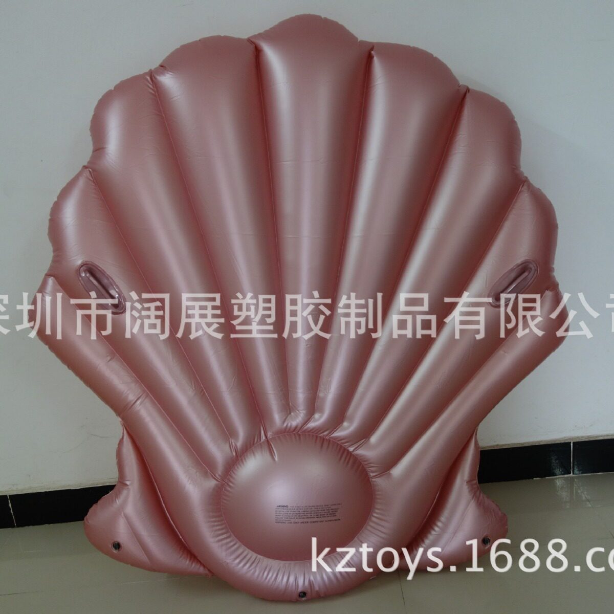 现货PVC水上充气贝壳浮排扇形贝壳玫瑰金贝壳浮排浮床