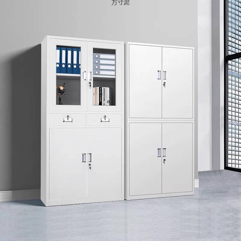 钢制办公文件柜资料档案柜铁皮书柜带锁矮柜家用储物柜员工更衣柜