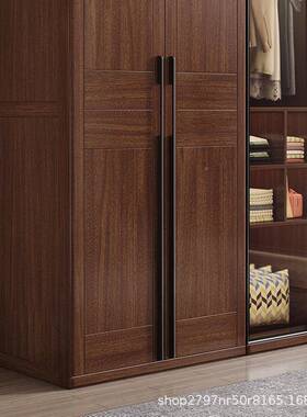 金丝胡代桃木家卧用室衣柜大容量全实现简约衣橱储物柜高BUG端木