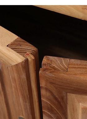 中老榆木式书柜带门木书柜书橱展示柜落地TB-52046书实收纳架置物