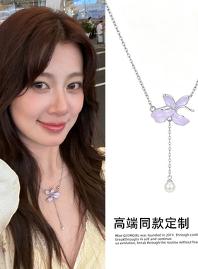 赵昭仪同款紫色鸢尾花流苏项链