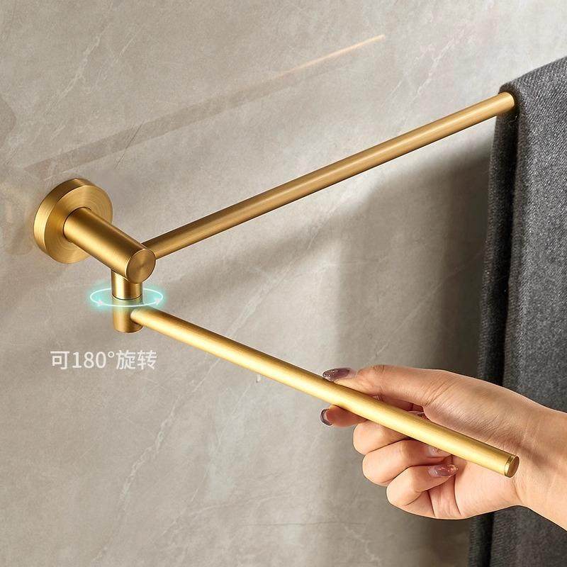 复古全铜毛毛巾架旋转双杆巾浴室卫活动免打孔杆332生间壁挂浴巾,家装主材,毛巾环,淘宝优惠券,粉丝福利购,淘宝优惠卷