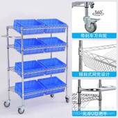 层斜兜网配货车物电四商流仓库分拣车987镀铬货架带轮穿梭仓储式