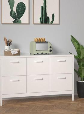 铁皮柜矮柜简约大铁艺用斗柜靠家客厅卧室ILS容量墙餐边柜储物柜