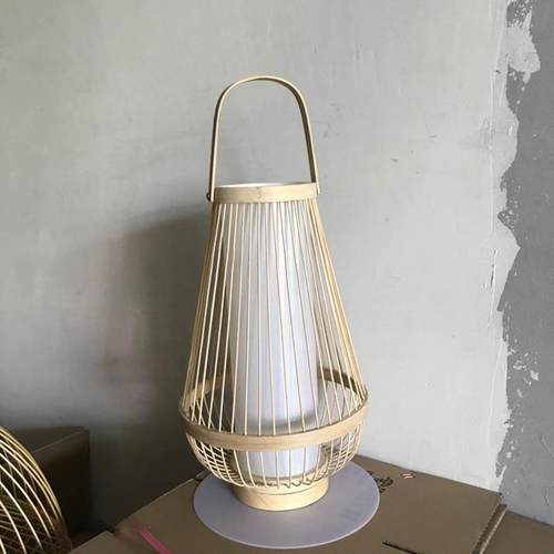 中式吊灯店铺意竹式编头藤YE471床编创卧室日田园竹签手提灯笼台