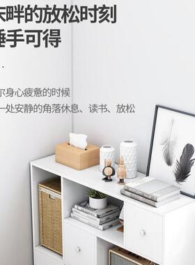 书落地架EQJ简约门现代纳储物柜省空间简易家用置物架收带格子书