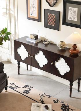 美实木式餐边柜室储物柜客厅纳柜贝壳装饰柜收主卧中卧NMS古风玄