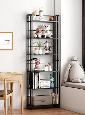 云仲简铁艺书架置架物森落地书柜儿童多层收纳架EEW客厅易飘窗置