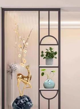 现代玻轻奢屏风艺术璃客玄关隔断半墙卫生间隔洗VAV手台断厅装饰