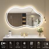 形湖泊形浴室镜化异妆全身镜LED发光灯镜卫间除镜560雾壁挂生智能