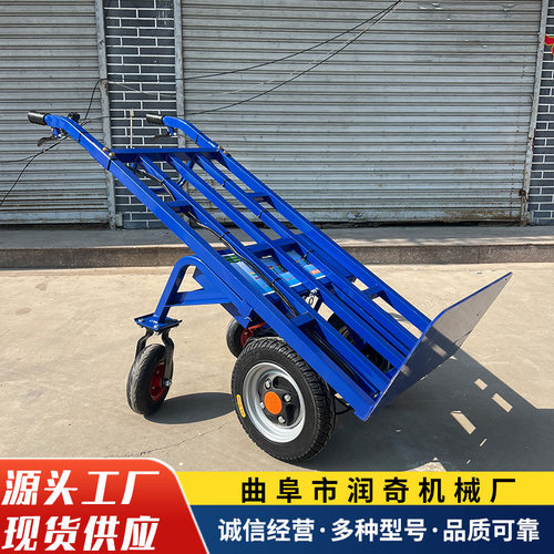 电动助力农用三轮手推车家用双四轮搬运养殖果园爬坡运输小推车
