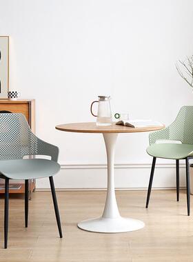 空5V加塑料椅子家用铁艺料靠背餐椅卧厚室SEC梳妆台椅塑子镂洽谈