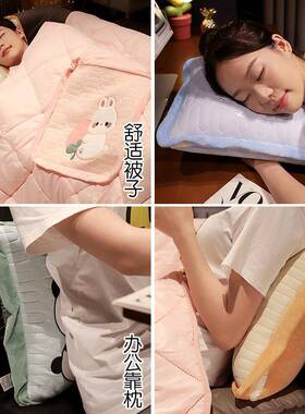 枕午被抱子两用休加厚汽车折叠室车用枕头办公ZGM午睡