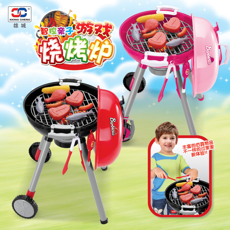 儿童仿真感应烧烤炉过家家玩具