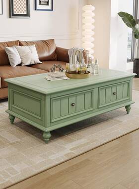 A9L美款式实木茶几小户型客家202厅5新用绿色网红茶几电视F769H9M