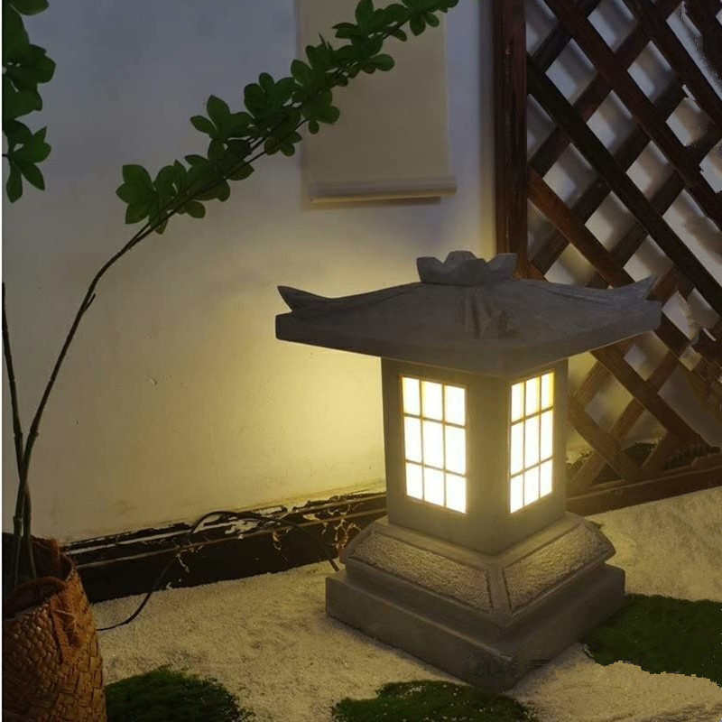 日式仿古青石庭院地灯