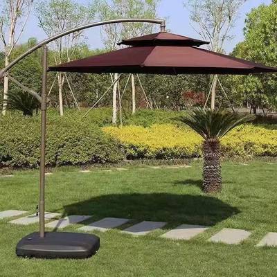 杆双顶铁香SSO阳蕉伞户外摆摊遮阳伞庭院休闲遮阳大太伞侧立伞