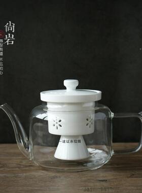 普黑茶煮茶器家用汽玻璃蒸洱煮茶壶陶瓷过滤内胆电陶炉温茶壶STL0