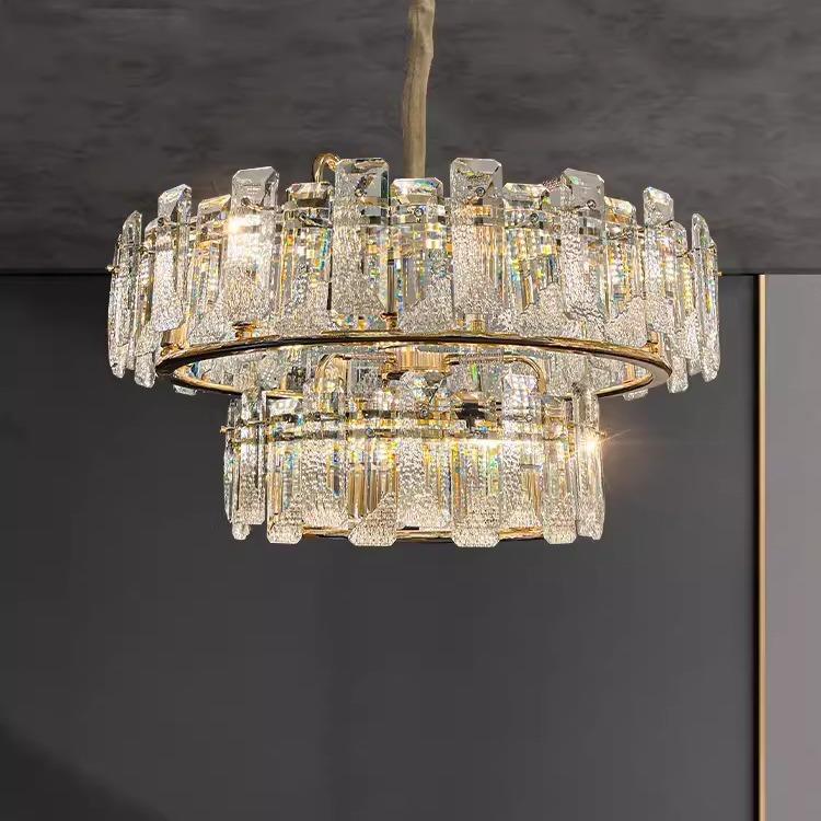 225新款客厅吊灯高端大水晶晶餐厅卧室主灯设247计师别墅气0水灯