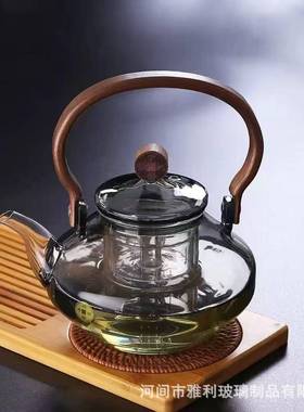 轻奢耐热璃提梁00587家用台式量电陶炉煮茶器围炉煮玻茶壶具大容