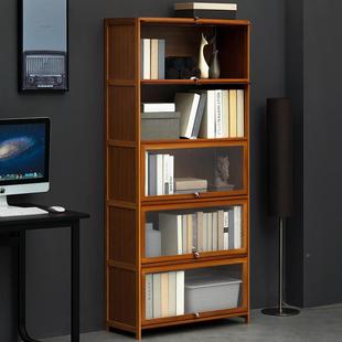 书架书置物架带柜门储物柜格一体2214FMZW柜子展柜示柜落地多层客