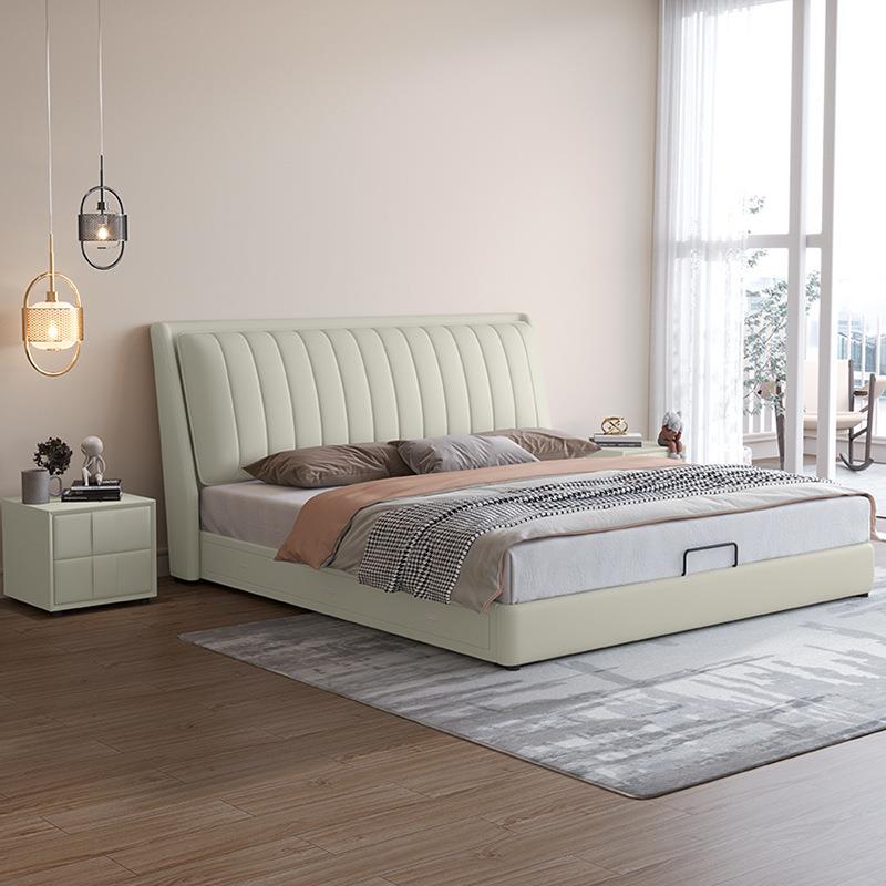 现代约1.简8米双主人卧大床15m大气软靠.气压储ZOK物实木床