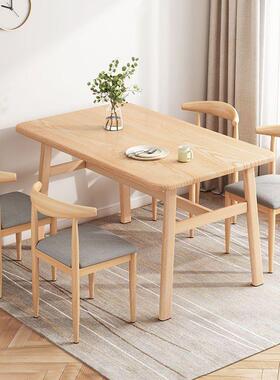 简约小桌户型4人6人吃饭餐饭家桌用桌长方形桌MRU椅组合出租房套