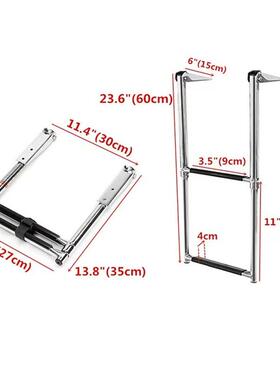 梯不锈钢扶梯甲板梯游尾池下水梯三节两挂节梯扶梯船梯游艇97330