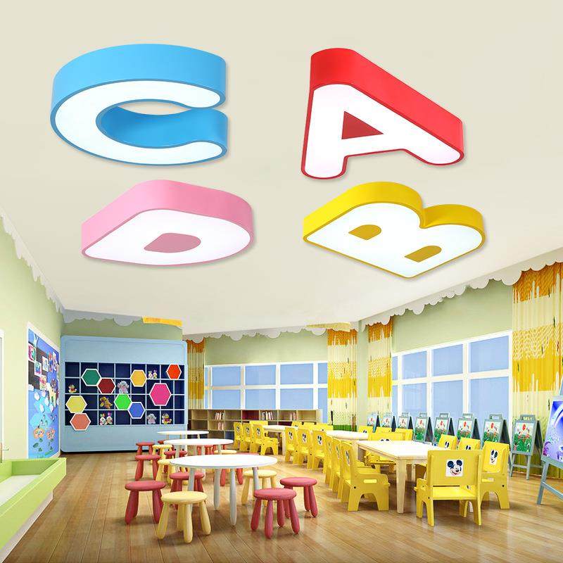 店ld彩色卡通ACBD字母灯幼儿园教室e吊灯早75教母婴儿童房吸顶灯,家装灯饰光源,智能吊灯,淘宝优惠券,粉丝福利购,淘宝优惠卷